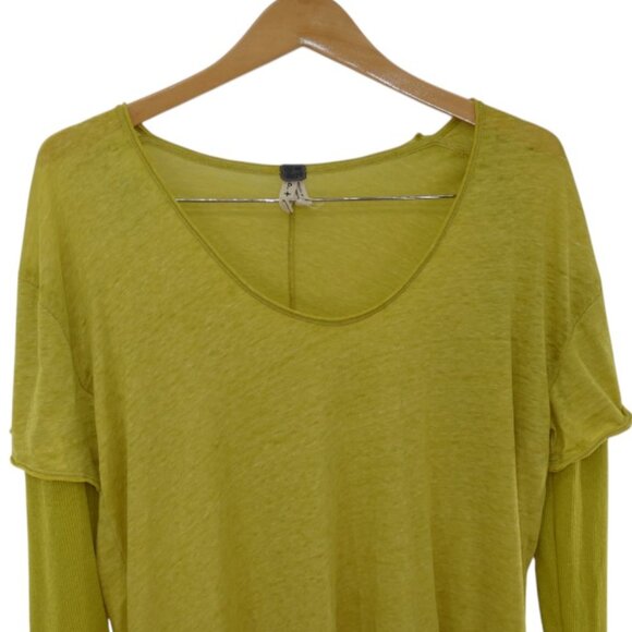 Free People We the Free Long Sleeve Lagenlook Distressed Slub Knit Long Sleeve S - Picture 2 of 7